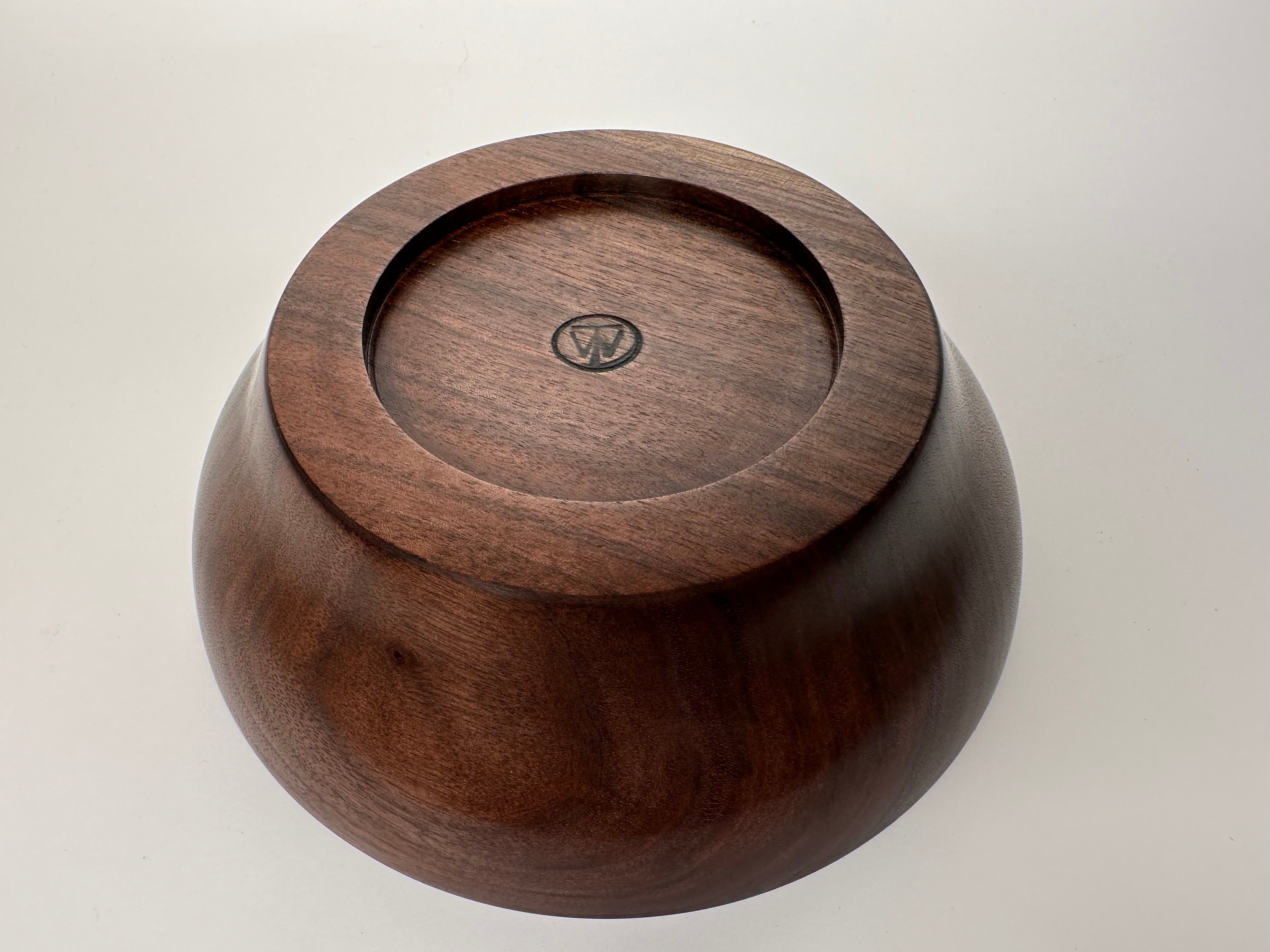 8” Black Walnut Bowl - Bottom View