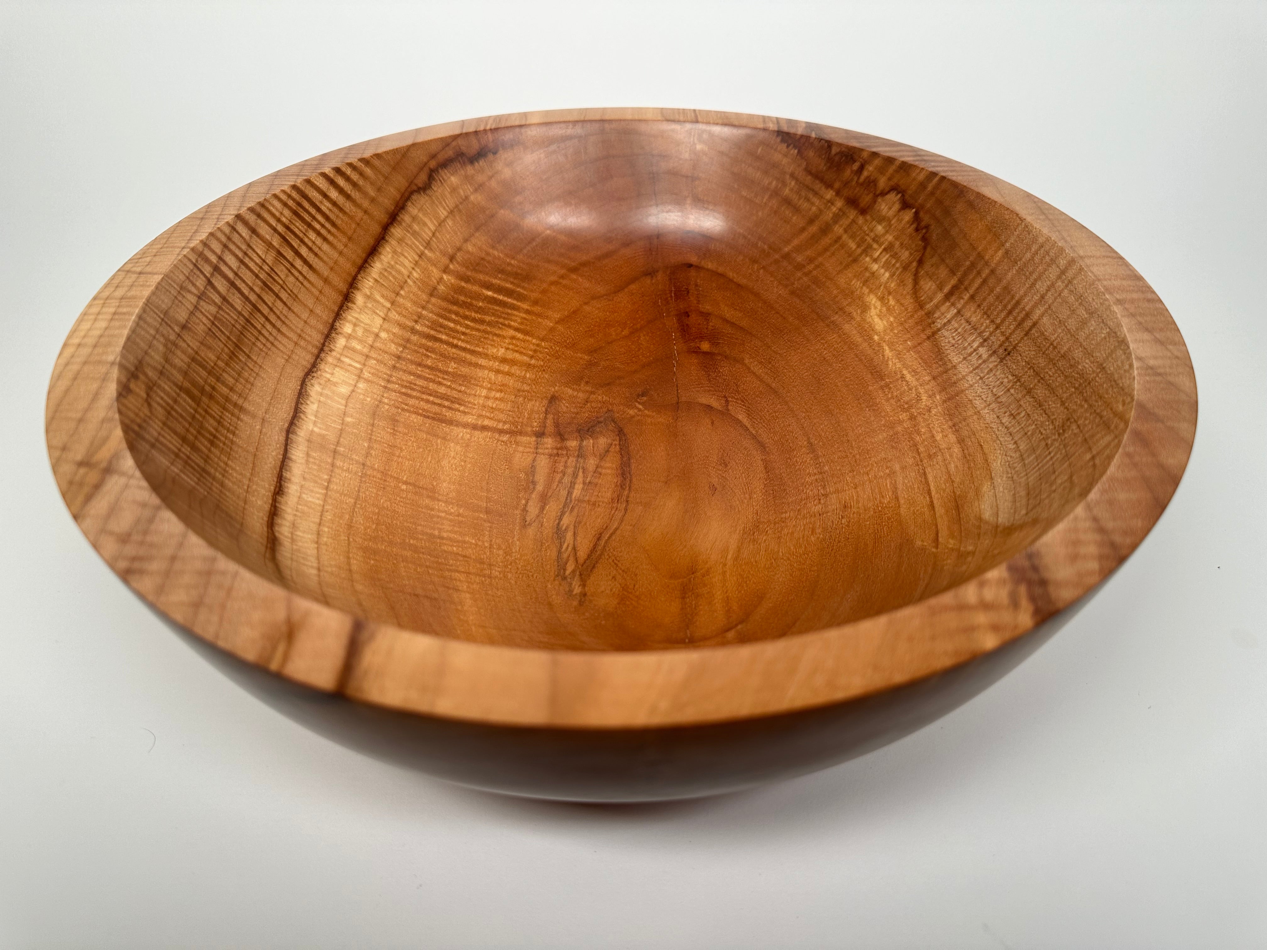 13” Spalted Flame Maple Bowl - Top/Side View