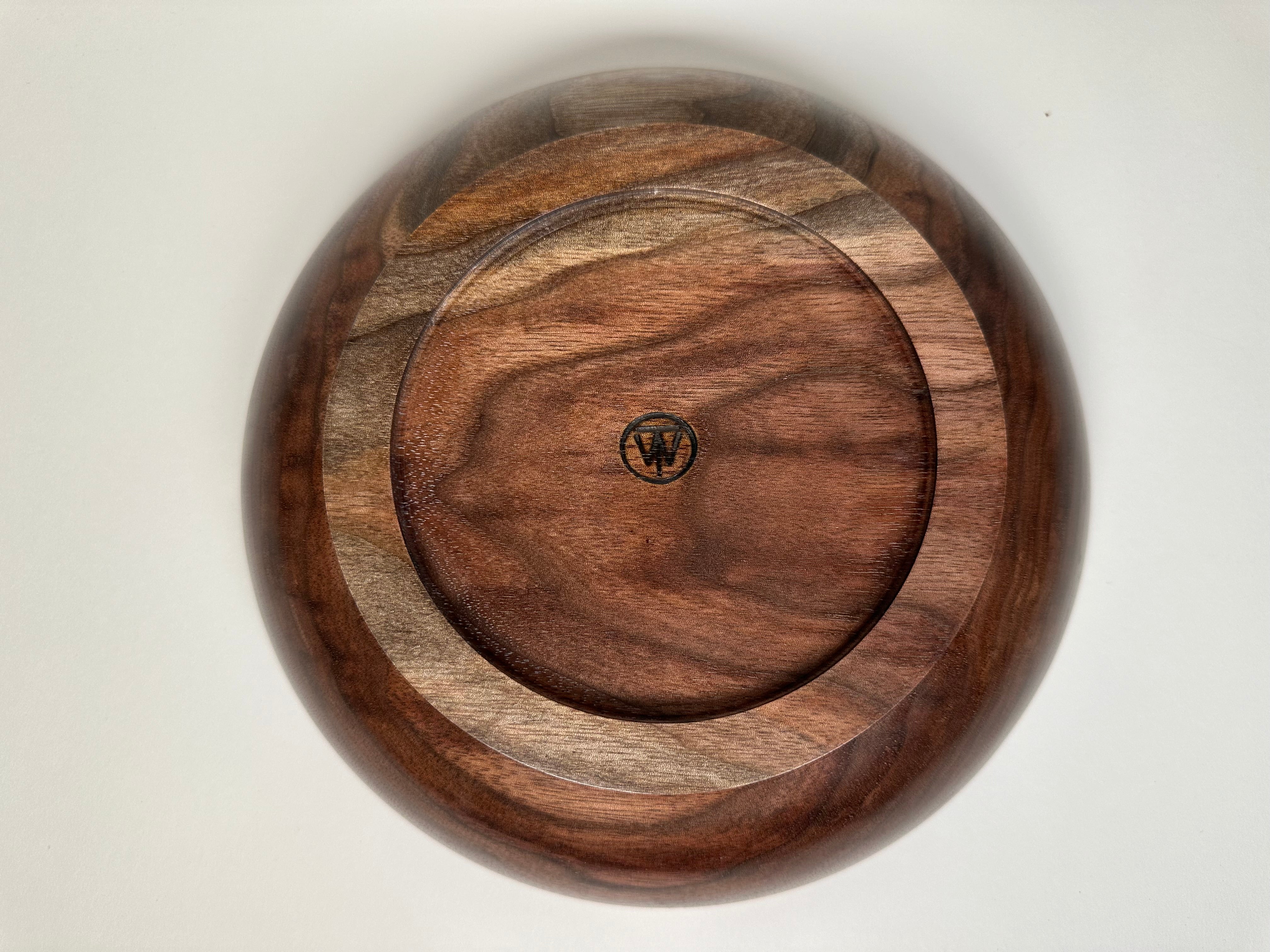 9” Black Walnut Bowl - Bottom View
