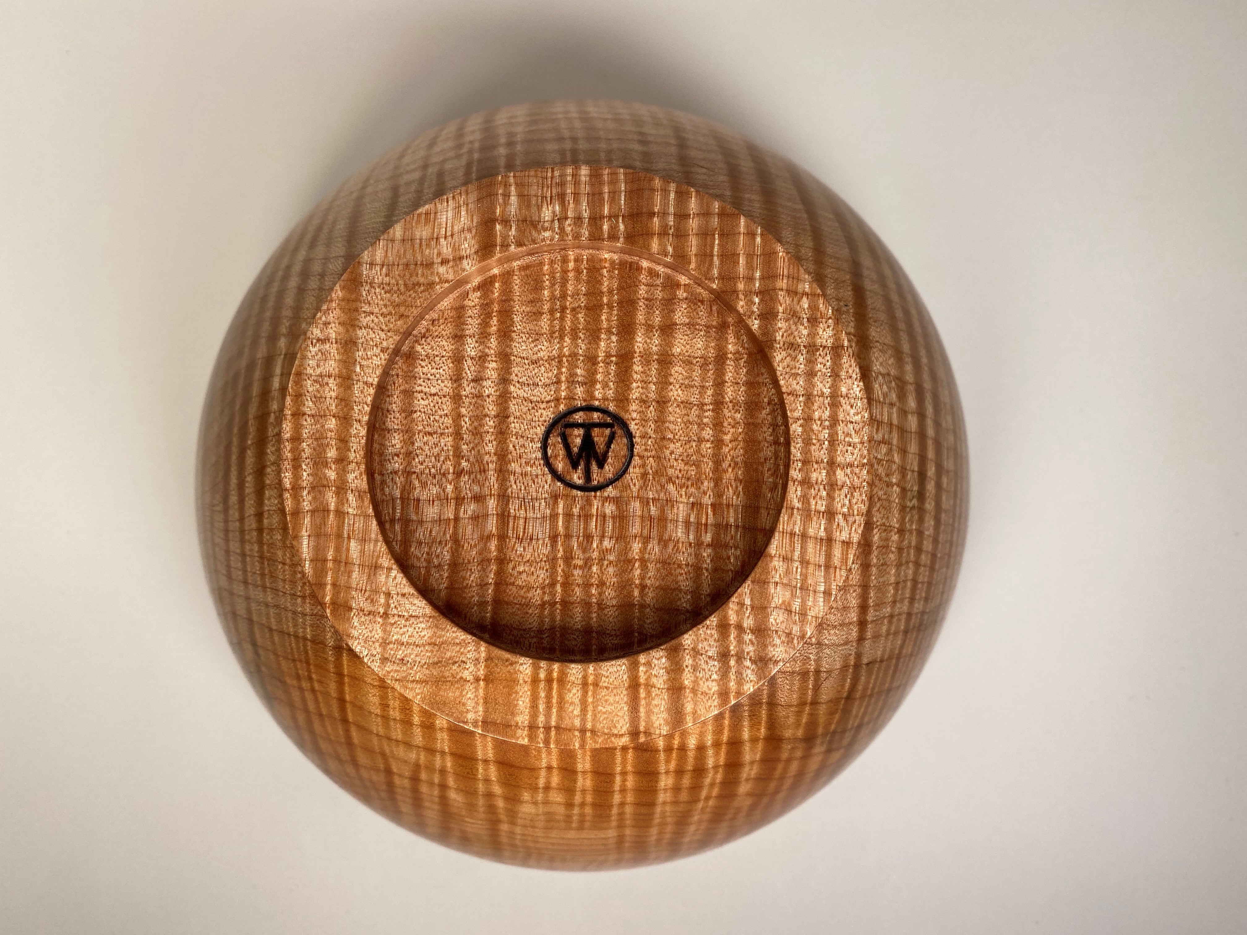 9” Flame Maple (MA) Bowl - Bottom View