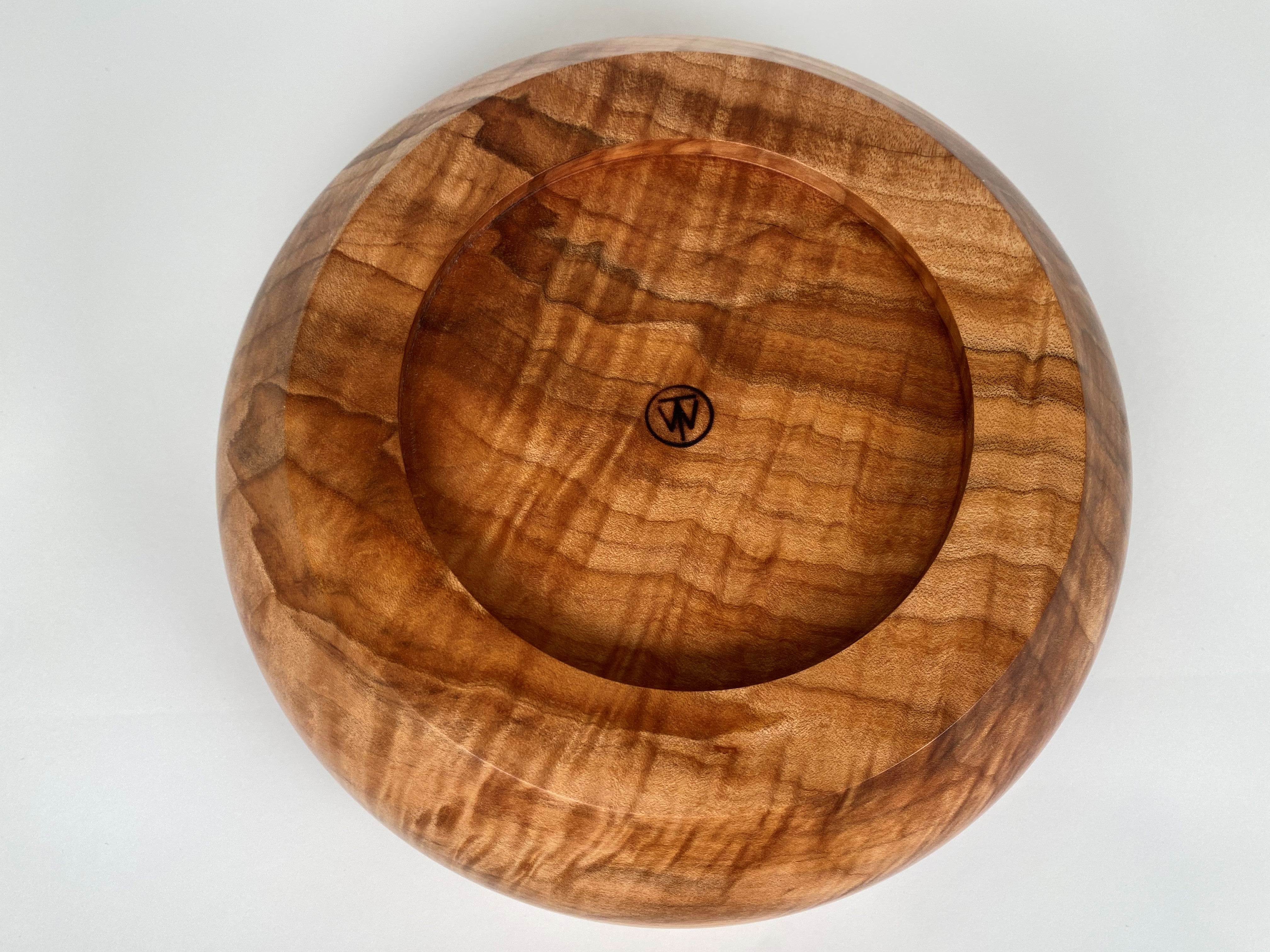 10” Spalted Flame Maple Bowl - Bottom View