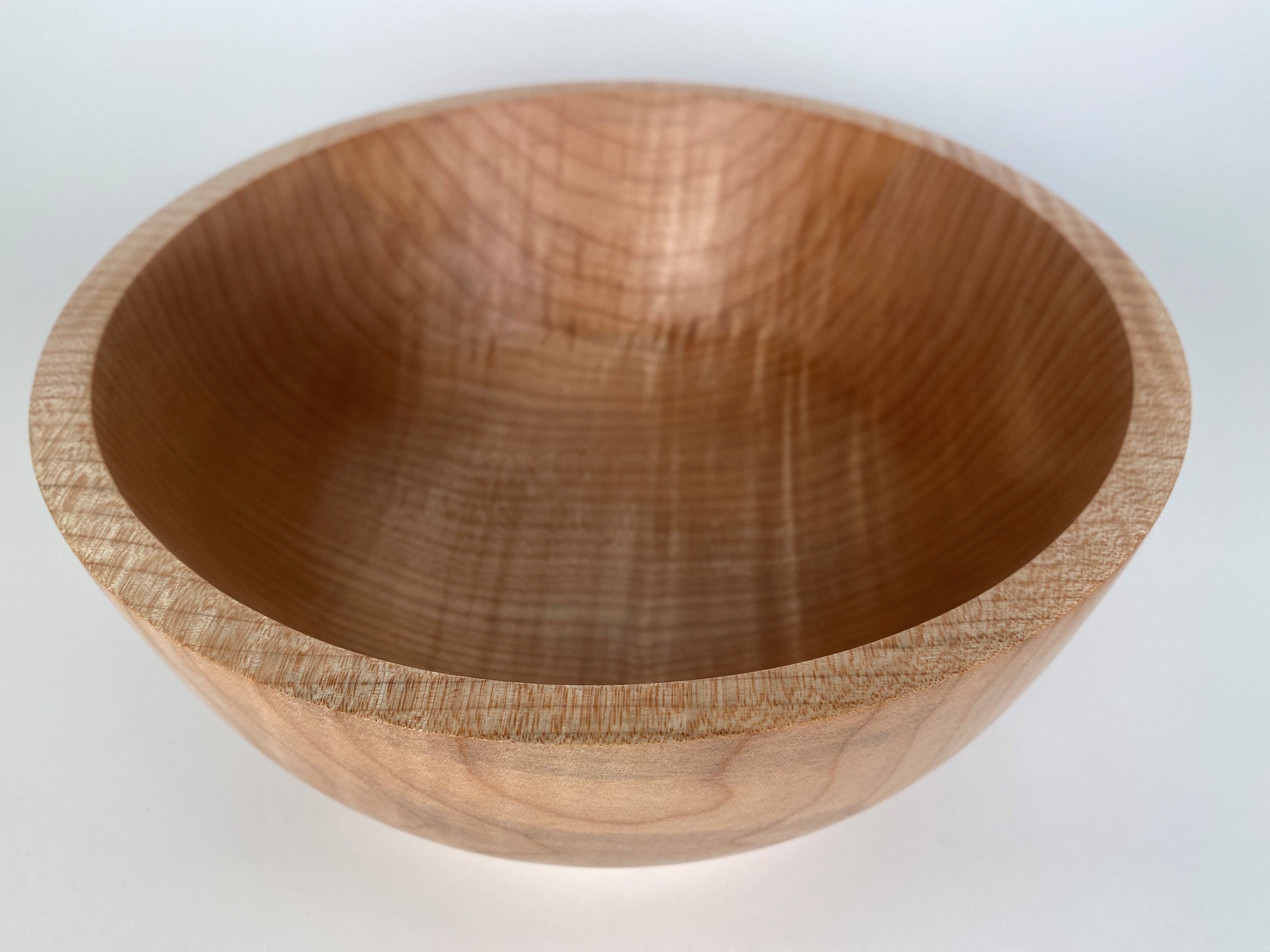 10” Spalted Flame Maple Bowl - Top/Side View