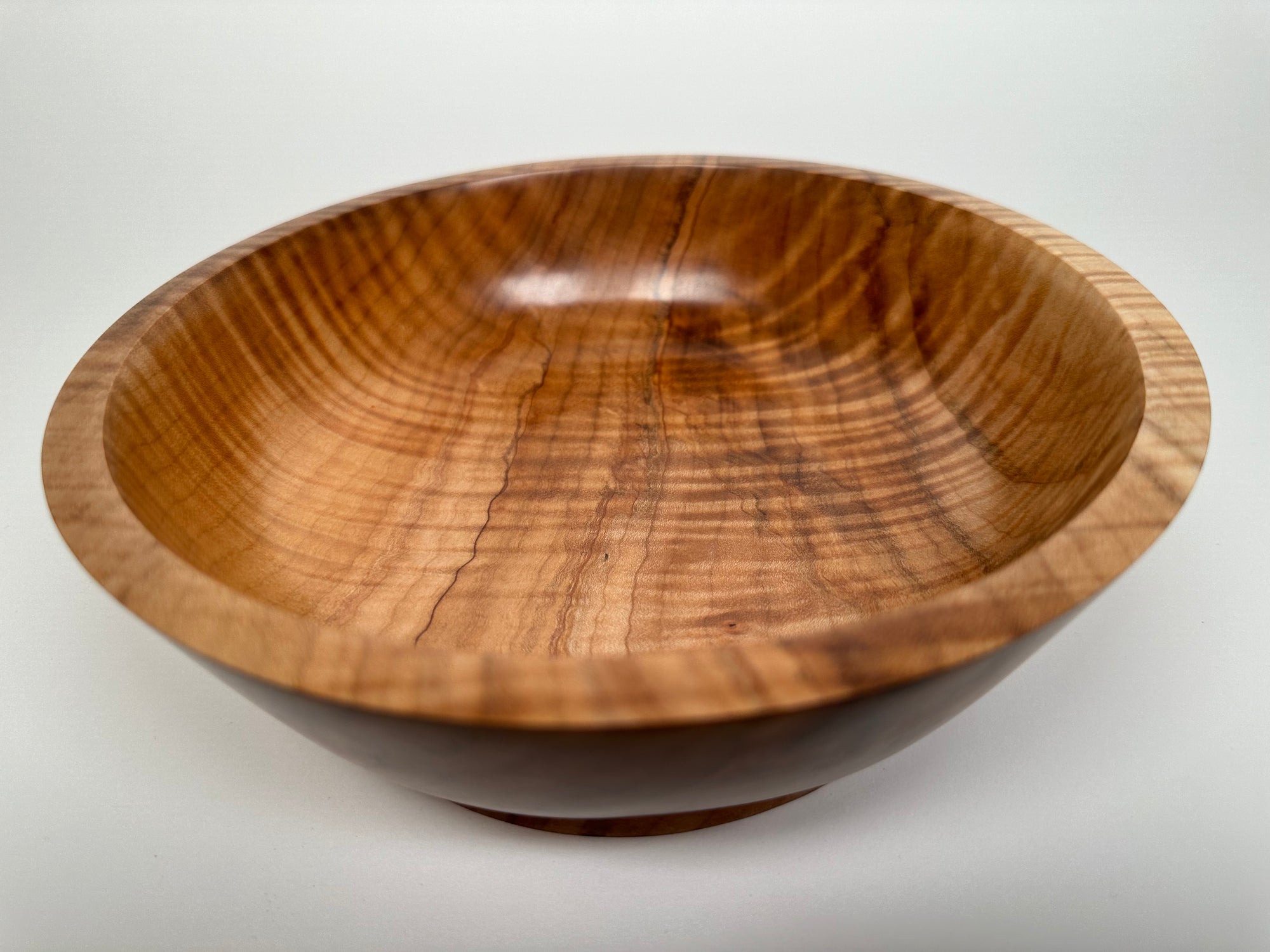 9” Spalted Flame Maple (HF) Bowl - Top/Side View